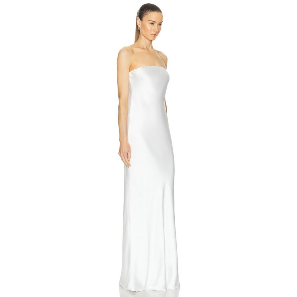 Norma Kamali Bias Strapless Gown Snow White Long Dress View 2